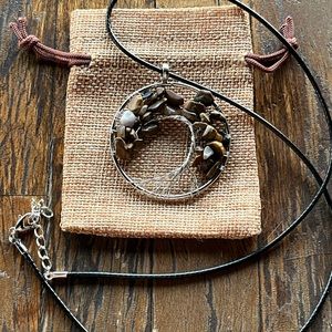 Large Tigers Eye Necklace Tree Of Life Necklace Beautiful Tigers Eye Necklace